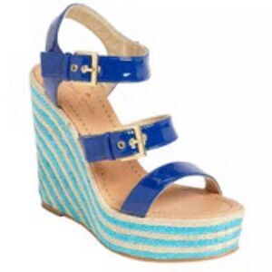 Kate Spade New York Women's Darla Wedge Sandal,Cobalt, 6.5 M US
